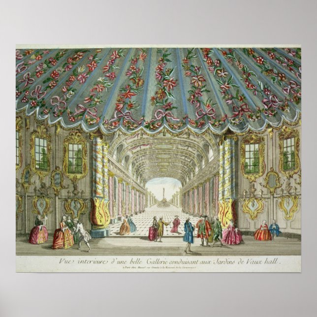 Innere einer Galerie, die zu Vauxhall Gardens führ Poster (Vorne)