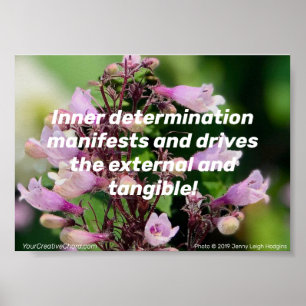 Innere Entschlossenheit/Lila Blüten. Poster