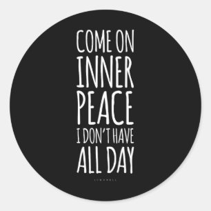 Innere Frieden Meditation Yoga Liebhaber Geschenk. Runder Aufkleber