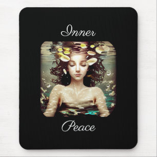 Innere Friedensfrau unter Wasser,   AI Artwork Mousepad