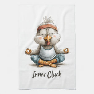 Innere Glucke Huhn Meditation   Lustige Yoga-Tier Geschirrtuch