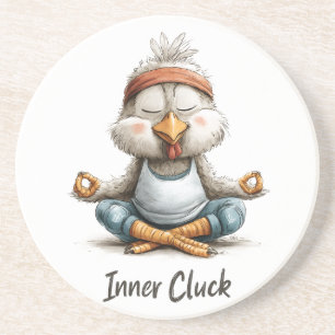 Innere Glucke Huhn Meditation Lustige Yoga-Tier Getränkeuntersetzer