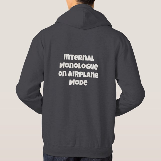 Innere Monolog im Flugmodus-Text Hoodie (Rückseite)
