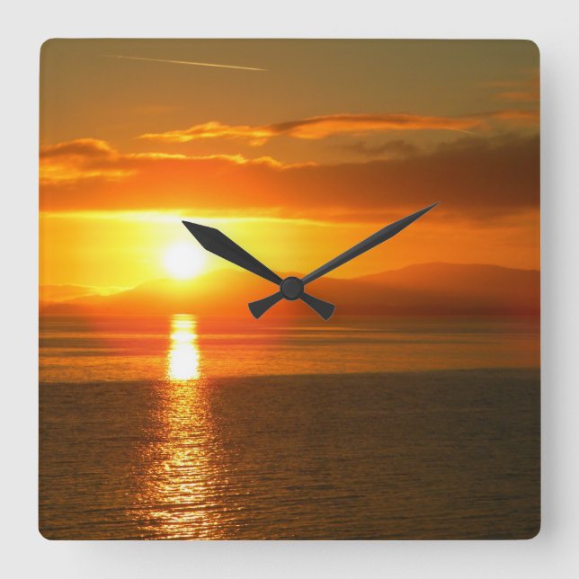 Innere Passage Sonnenuntergang Quadratische Wanduhr (Vorderseite)
