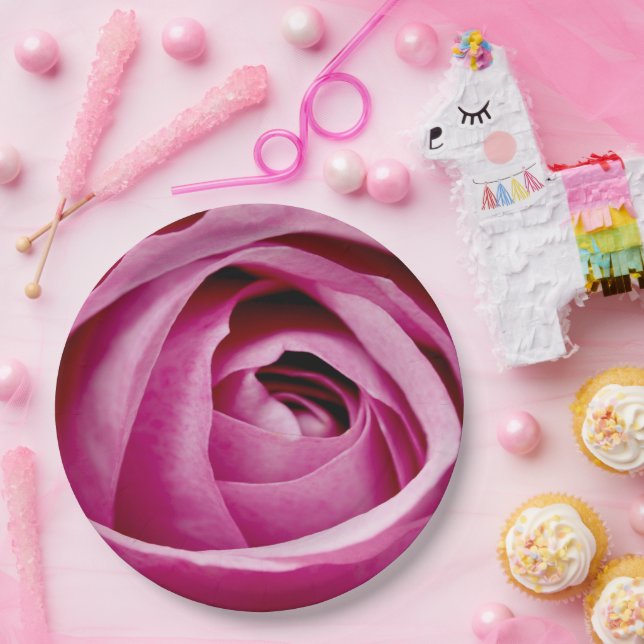Innere Petalen der Rose Bud Pappteller (Party)