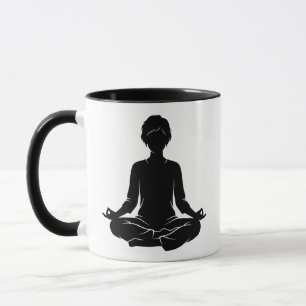 Innere Ruhe meditierende Silhouette Tasse