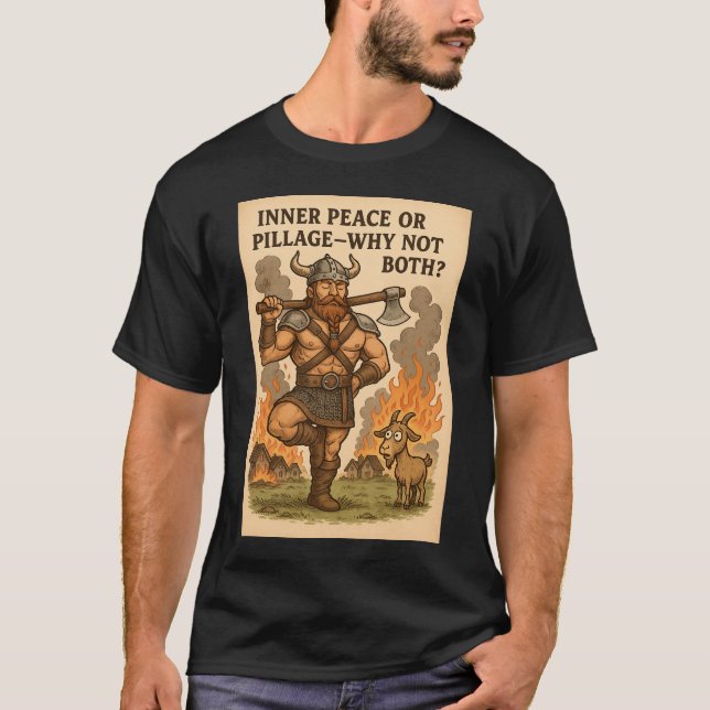 Innere Ruhe oder Pillage Shirt - Funny Wiking Yoga (Vorderseite)