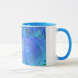 Innerer Fluss VI - Aqua u. Azurblau-Galaxie Tasse