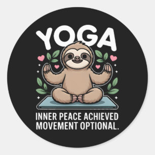 Innerer Frieden erreicht Bewegung optional Yoga Fa Runder Aufkleber