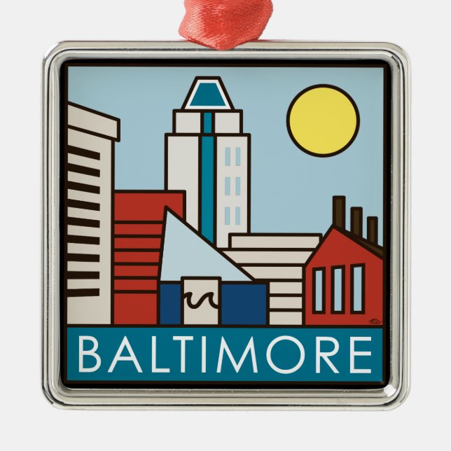 Innerer Hafen Baltimores Ornament Aus Metall (Vorne)