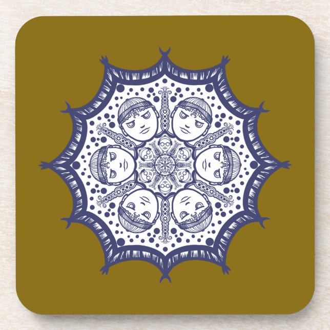 Innerer Kreis eines Designs Keramikfliese Getränkeuntersetzer (Vorderseite)