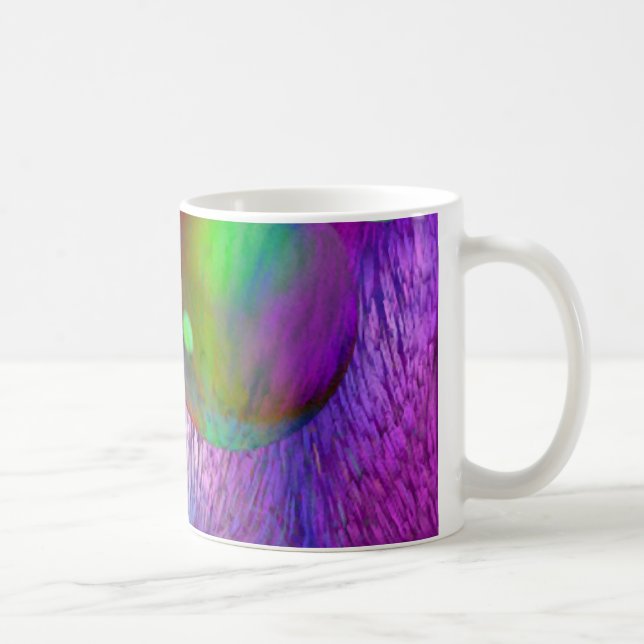 Inneres abstraktes Fraktal-Grün-lila Galaxie des Tasse (Rechts)