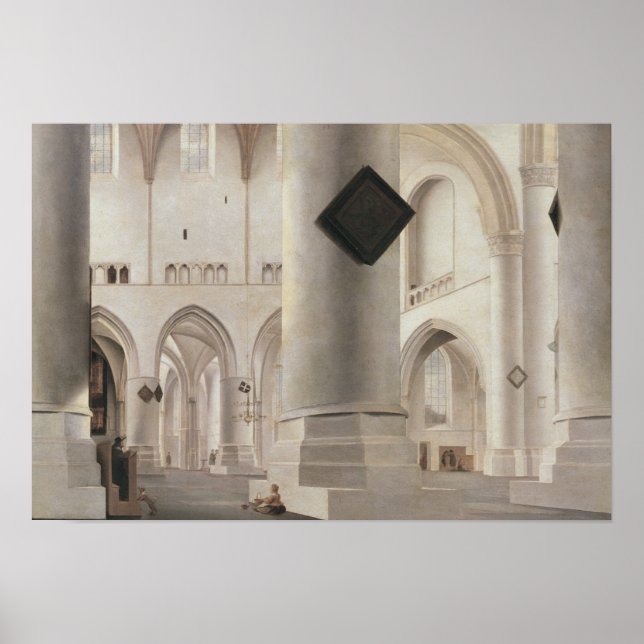 Inneres der Grote Kerk, Amsterdam, c.1637 Poster (Vorne)