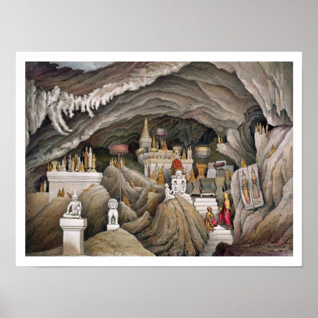 Inneres der Grotte von Nam Hou, Laos, von 'Atl Poster (Vorne)