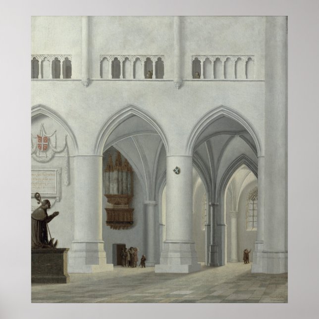 Inneres der Kirche St. Bavo, Haarlem Poster (Vorne)
