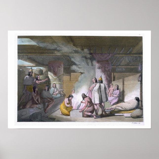 Inneres der Nootka-Stammkabine, aus "Le Costume A" Poster (Vorne)