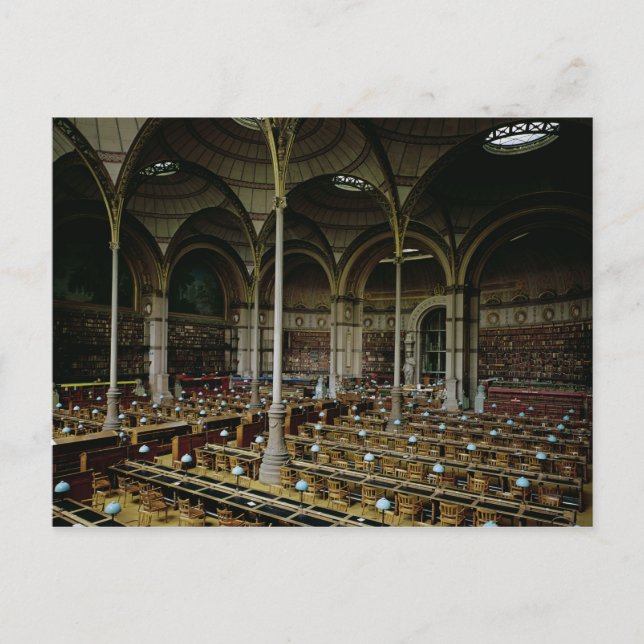 Inneres der "Salle des Imprimes", 1868 Postkarte (Vorderseite)