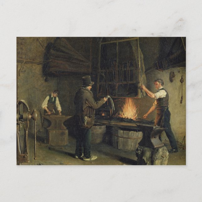 Inneres der Schmiede, 1837 Postkarte (Vorderseite)