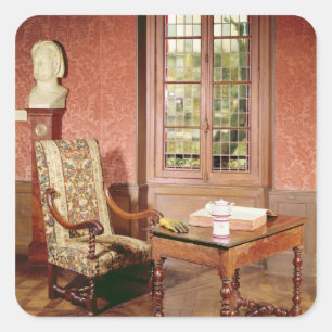 Inneres der Studie von Honore de Balzac Quadratischer Aufkleber