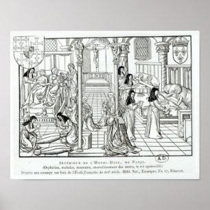 Inneres des Krankenhauses Dieu Poster
