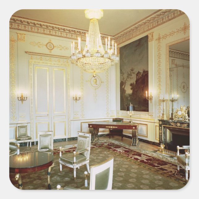 Inneres des Salon Vert Quadratischer Aufkleber (Vorderseite)