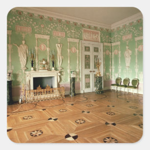 Inneres des Speisesaals Quadratischer Aufkleber