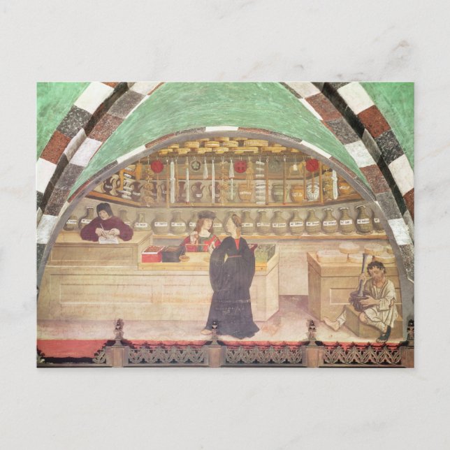 Inneres einer Apotheke Postkarte (Vorderseite)