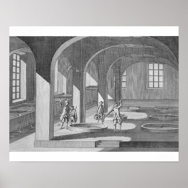 Inneres einer Seifenfabrik, Illustration für ein e Poster (Vorne)