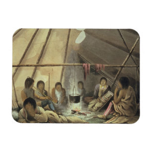 Inneres eines Cree Indian Zents, März 25. 1820, f Magnet