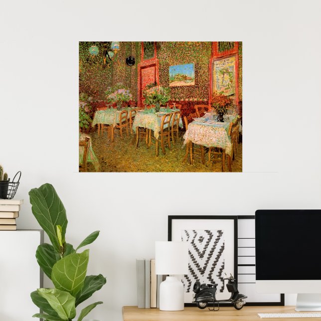 Inneres eines Restaurants von Vincent van Gogh Poster (Heimbüro)