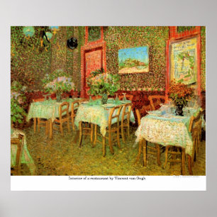 Inneres eines Restaurants von Vincent van Gogh Poster