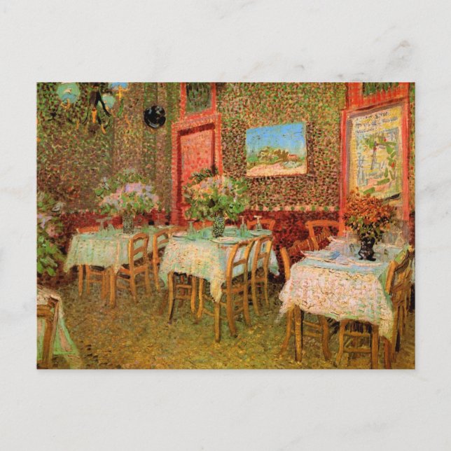 Inneres eines Restaurants von Vincent van Gogh Postkarte (Vorderseite)