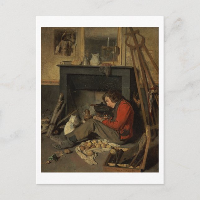 Inneres eines Studios, 1845 (Öl auf Leinwand) Postkarte (Vorderseite)