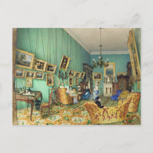 Inneres eines Wohnzimmers, 1847 Postkarte