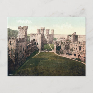 Inneres von Carnarvon Castle, altes Wales um 1910 Postkarte
