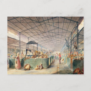 Inneres von Les Halles, 1835 Postkarte