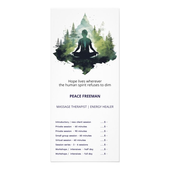 Innerhalb der Stille | Waldmeditation Werbekarte (Vorne)