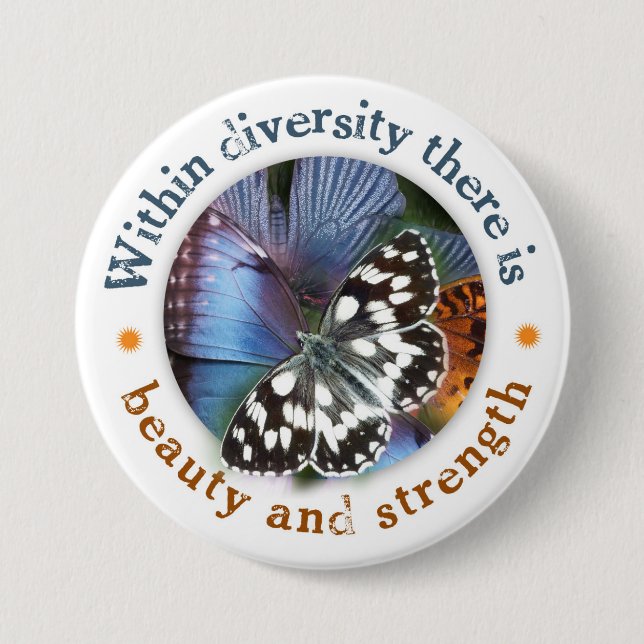 Innerhalb des Diversity gibt es Schönheit und Button (Vorderseite)