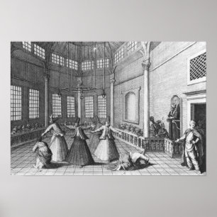 Innerhalb einer türkischen Moschee Illustration Poster