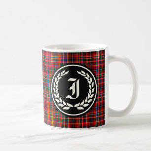 Innes Clan Red Tartan Monogramm Kaffeetasse