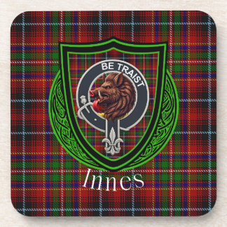 Innes schottischer Clan Tartan & Wappen Getränkeuntersetzer