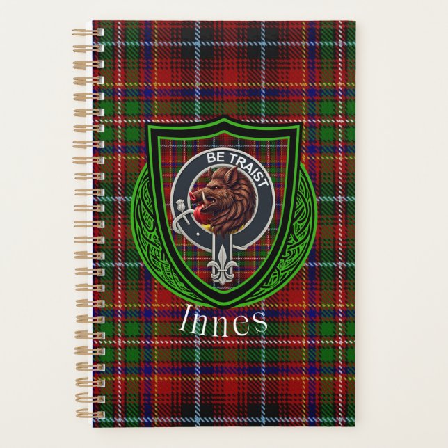 Innes Scottish Clan Tartan & Crest Planer (Vorderseite)