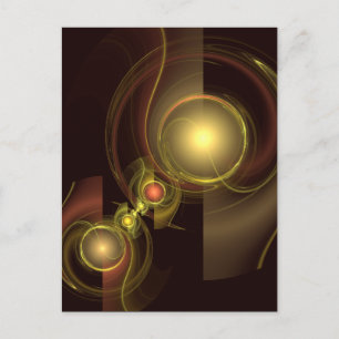 Innige Verbindung Golden Energy Abstrakte Kunst Postkarte