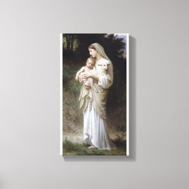 Innocence Madona Baby Lamb bouguereau Leinwanddruck (Vorderseite)