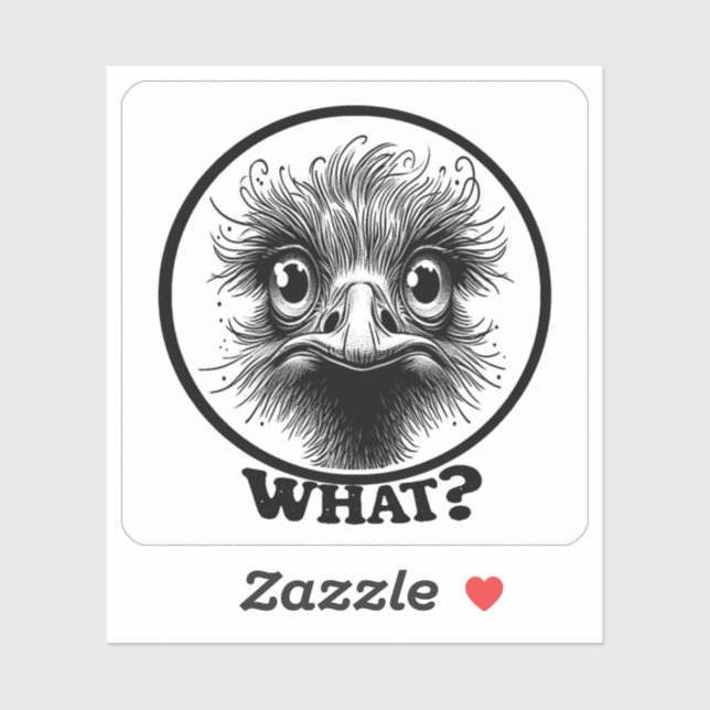 "Innocent Ostrich What" Vinyl Aufkleber (Blatt)