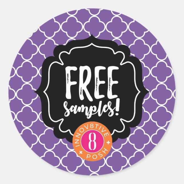 Innov8tive Posh free Samples Etikettenaufkleber Runder Aufkleber (Vorderseite)