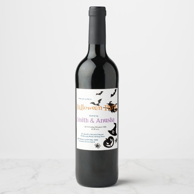 Innovation Adulte Halloween Étiquette de vin de fê (Devant)