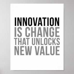 Innovation Is Change That Unlocks New Value Poster
