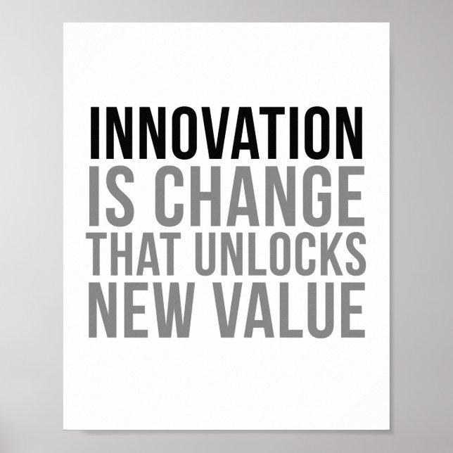 Innovation Is Change That Unlocks New Value Poster (Vorne)