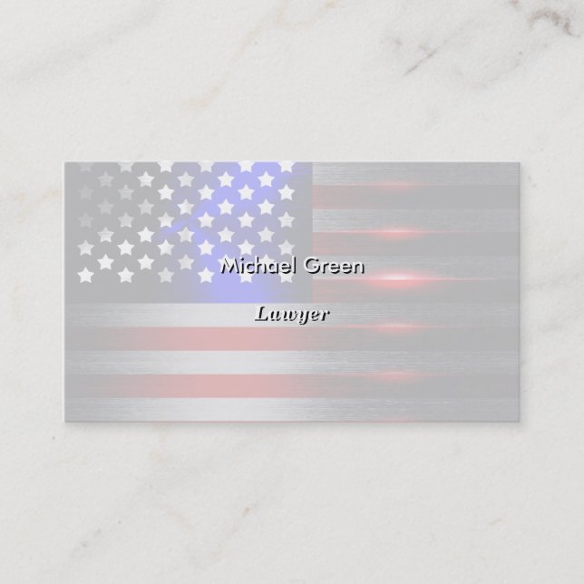 Innovative Laser-Schnitt-amerikanische Flagge 1 Visitenkarte (Vorderseite)